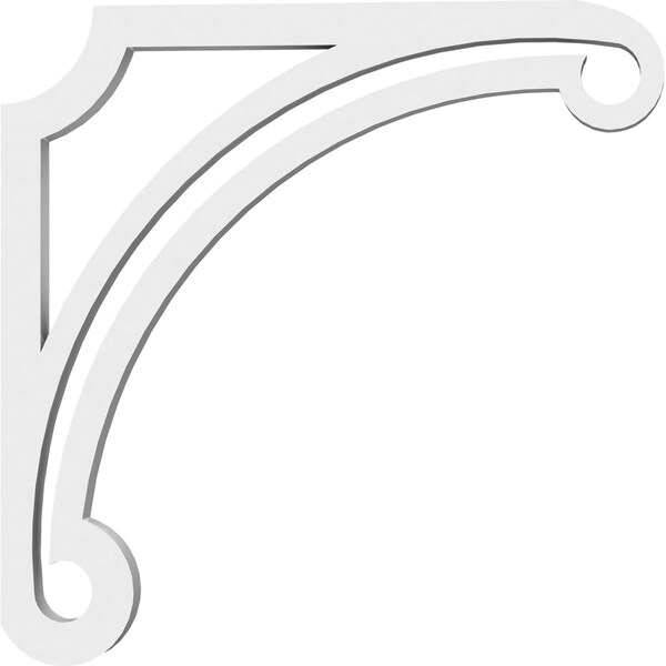Ekena Millwork Arch Architectural Grade PVC Bracket, 5/8"W X 8"D X 8"H - BKTP01X08X08AH