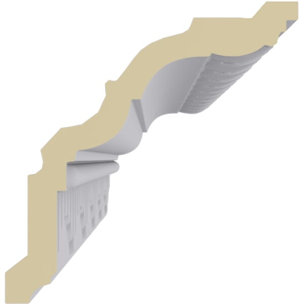 Ekena Millwork 4 1/8"H x 4"P x 5 1/2"F x 94 1/2"L, (3 3/8" Repeat), Dijon Crown Moulding - MLD04X04X05DI