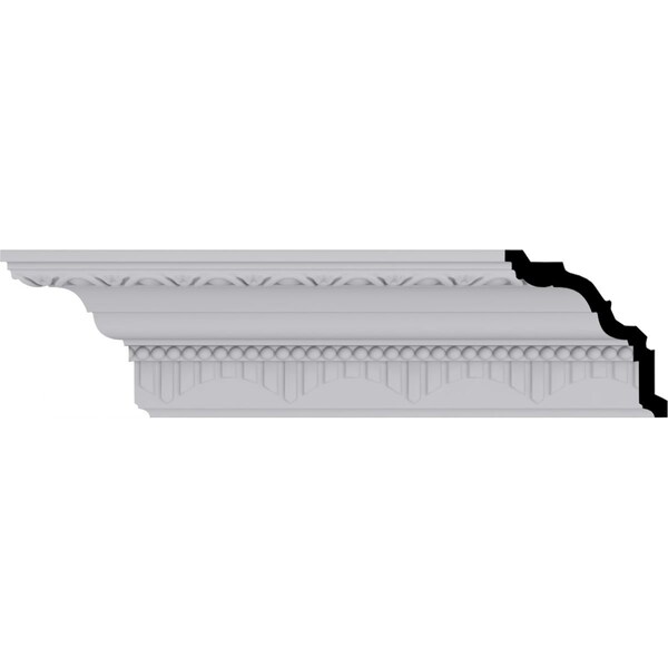 Ekena Millwork 4 1/8"H x 4"P x 5 1/2"F x 94 1/2"L, (3 3/8" Repeat), Dijon Crown Moulding - MLD04X04X05DI