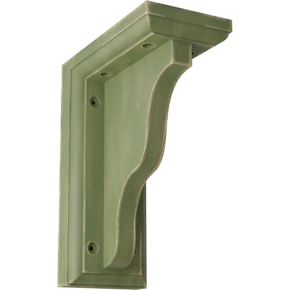 Ekena Millwork 3"W x 5"D x 7"H Hamilton Traditional Wood Vintage Decor Bracket, Restoration Green - BKTWD03X05X07HAGR