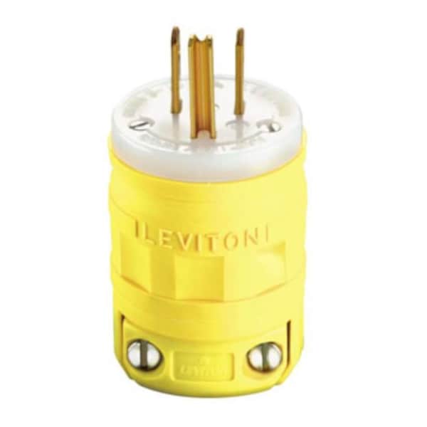 Conector industrial de termoplástico de Leviton, con conexión a tierra/recto 5-15P, 2 polos 3 cables - 01447-000