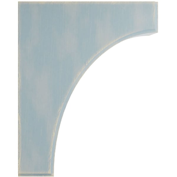 Ekena Millwork 3 1/2"W x 8"D x 10"H Clarksville Wood Vintage Decor Bracket, Driftwood Blue - BKTWD04X08X10CVBU