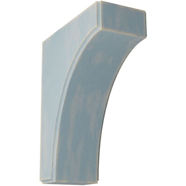 Ekena Millwork 3 1/2"W x 8"D x 10"H Clarksville Wood Vintage Decor Bracket, Driftwood Blue - BKTWD04X08X10CVBU