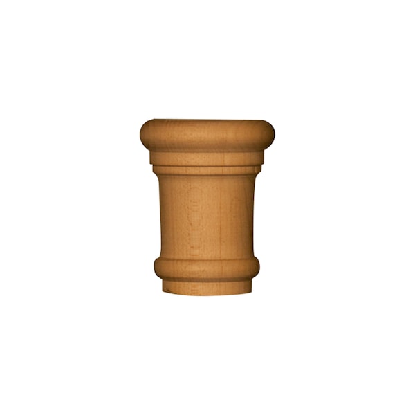 Osborne Wood Products 2 3/8 x 1 3/4 x 7/8 Small Traditional Half Round Capital in Rubberwood - 892039RW