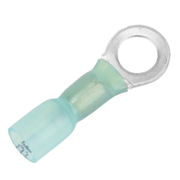 Terminal de anillo termocontraíble para cable Pacer 16-14 AWG - Tamaño de tornillo de 1/4 pulgadas - Paquete de 100 - TE14-14R-100