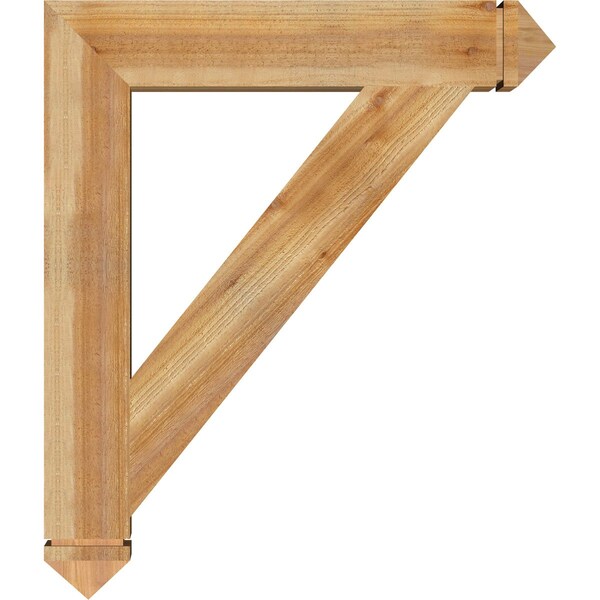 Ekena Millwork Traditional Arts & Crafts Rough Sawn Bracket, Western Red Cedar, 6"W x 36"D x 42"H - BKT06X36X42TRA03RWR