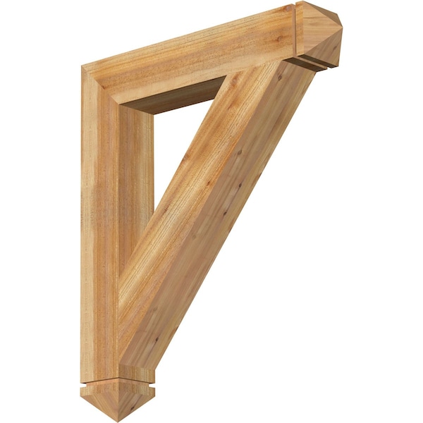 Ekena Millwork Traditional Arts & Crafts Rough Sawn Bracket, Western Red Cedar, 6"W x 36"D x 42"H - BKT06X36X42TRA03RWR