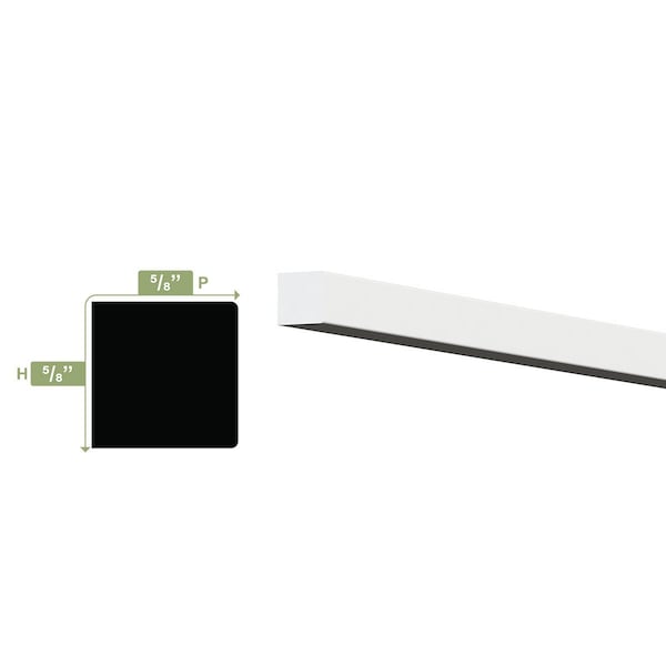 Ekena Millwork 5/8"H x 5/8"P x 96"L Stop Moulding, PVC - MLD00X00X96STSWPV