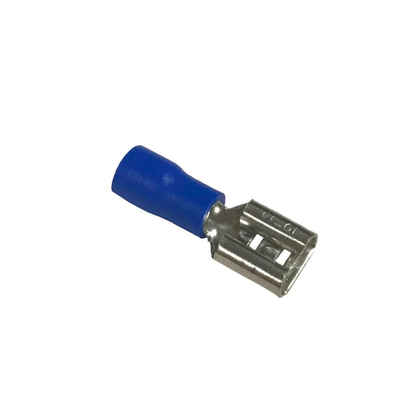 Terminales de conexión rápida Remington Industries, hembra, aisladas con PVC, alambre calibre 14-16 AWG, latón chapado en estaño, azul, paquete de 10 unidades - FDD2-250-10