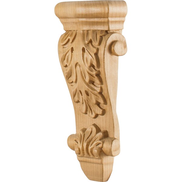 Hardware Resources 3-5/8" Wx1-1/2"Dx8"H Oak Low-profile Acanthus Corbel - CORK-2OK