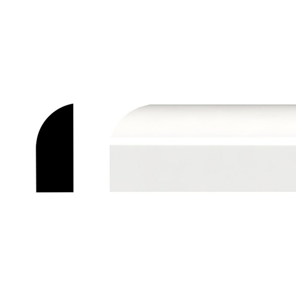 Ekena Millwork 3/4"H x 3/8"P x 96"L Shoe Moulding, PVC - MLD01X00X96SHSWPV
