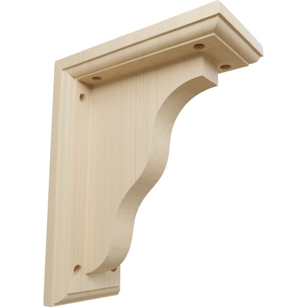 Ekena Millwork 3 1/2"W x 7"D x 9"H Hamilton Traditional Bracket, Rubberwood - BKT03X07X09HARW
