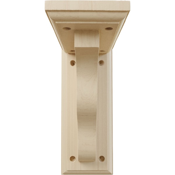 Ekena Millwork 3 1/2"W x 7"D x 9"H Hamilton Traditional Bracket, Rubberwood - BKT03X07X09HARW