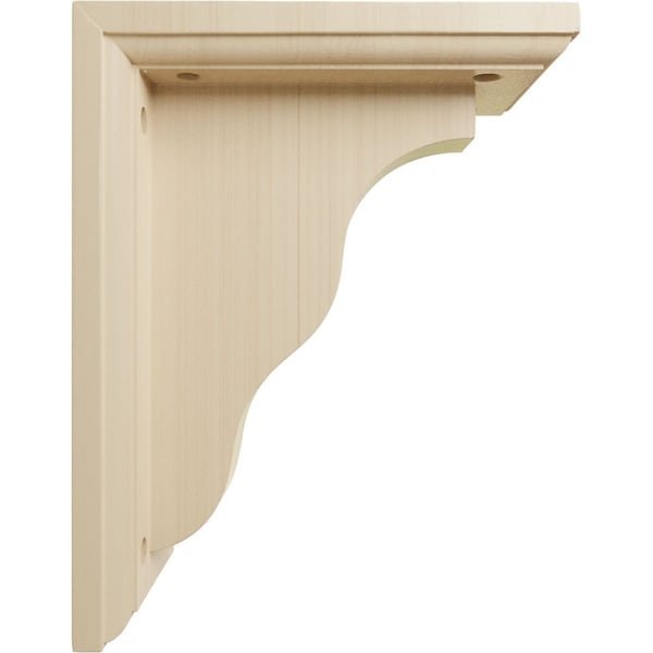 Ekena Millwork 3 1/2"W x 7"D x 9"H Hamilton Traditional Bracket, Rubberwood - BKT03X07X09HARW