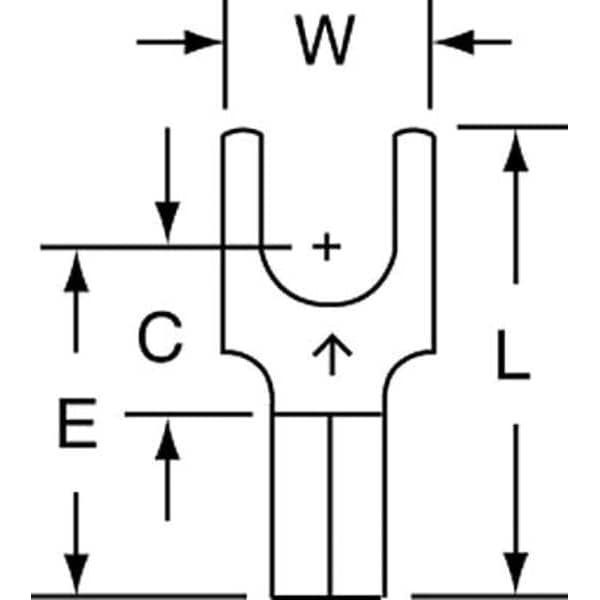 Terminal de horquilla sin aislamiento de 12-10 AWG para perno #10, paquete de 500 unidades - MU10-10FBK
