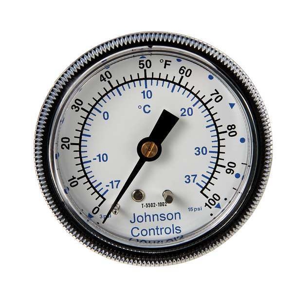 Johnson Controls Pneumatic Temperature Indicator, 1/8 in NPT, 3 to 15 psi - T-5500-1055