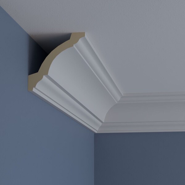 Ekena Millwork 3 1/4"H x 3 1/4"P x 4 1/2"F x 94 1/2"L Salem Traditional Smooth Crown Moulding - MLD03X03X04SA