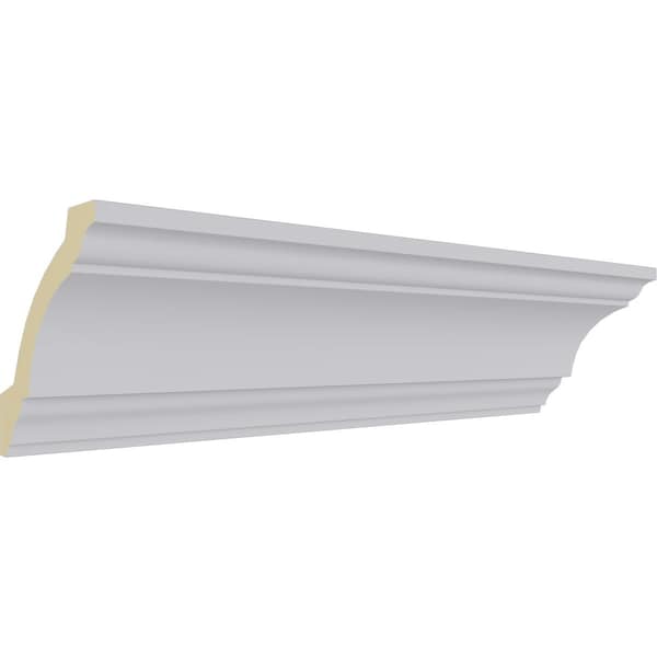 Ekena Millwork 3 1/4"H x 3 1/4"P x 4 1/2"F x 94 1/2"L Salem Traditional Smooth Crown Moulding - MLD03X03X04SA