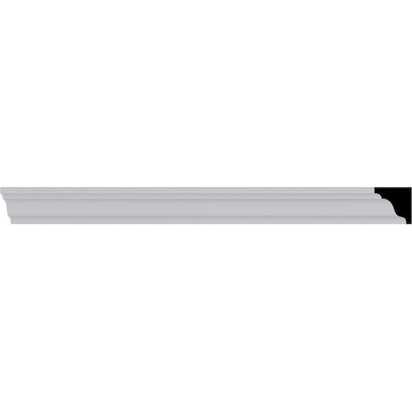 Ekena Millwork 3/4"H x 3/4"P x 94 1/2"L, (1" Repeat), Hillsborough Traditional Smooth Crown Moulding - MLD02X01X01HI