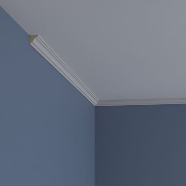 Ekena Millwork 3/4"H x 3/4"P x 94 1/2"L, (1" Repeat), Hillsborough Traditional Smooth Crown Moulding - MLD02X01X01HI