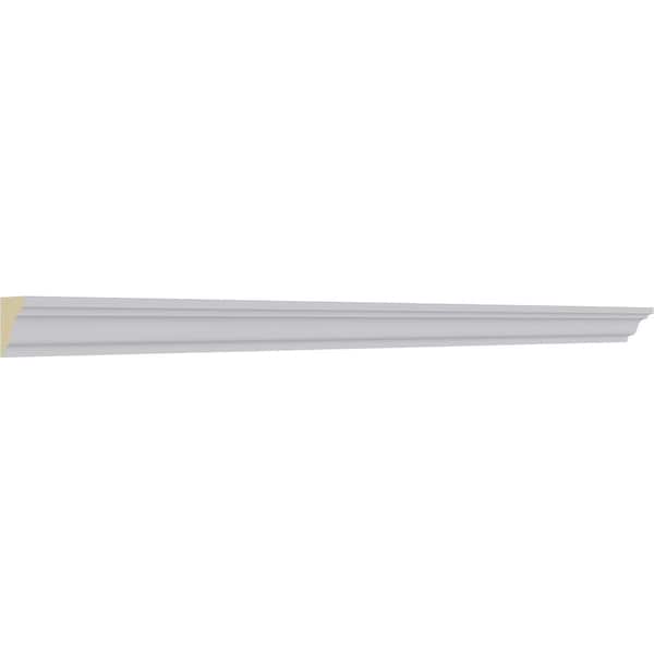 Ekena Millwork 3/4"H x 3/4"P x 94 1/2"L, (1" Repeat), Hillsborough Traditional Smooth Crown Moulding - MLD02X01X01HI