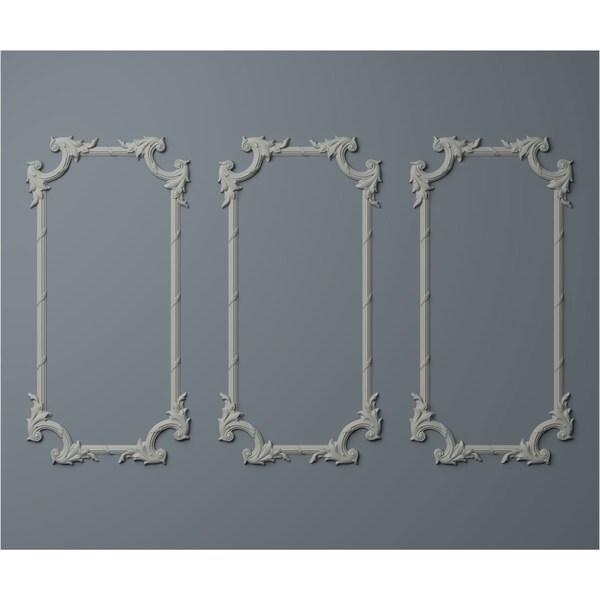 Ekena Millwork 31-in. W x 62-in. H Tirana Panel Moulding Kit Triple Panel - PMLKTI31X62C