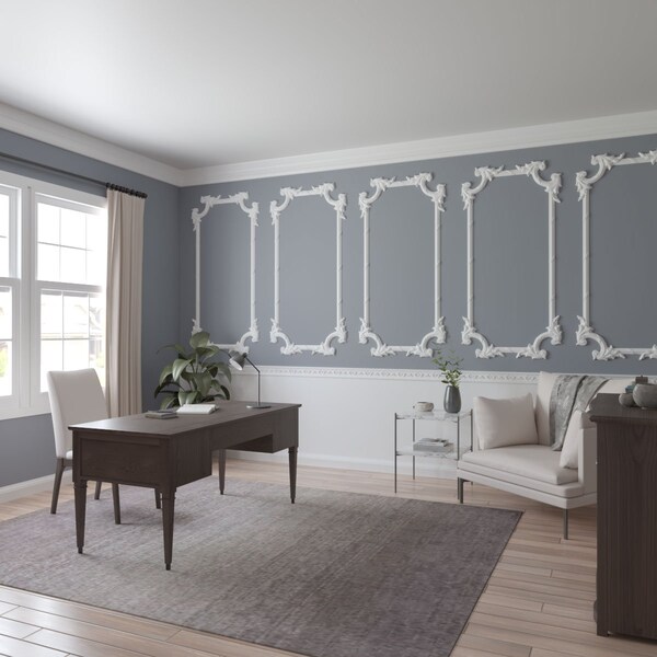 Ekena Millwork 31-in. W x 62-in. H Tirana Panel Moulding Kit Triple Panel - PMLKTI31X62C