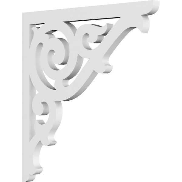 Ekena Millwork Athens Architectural Grade PVC Bracket, 5/8"W X 12"D X 12"H - BKTP01X12X12AT