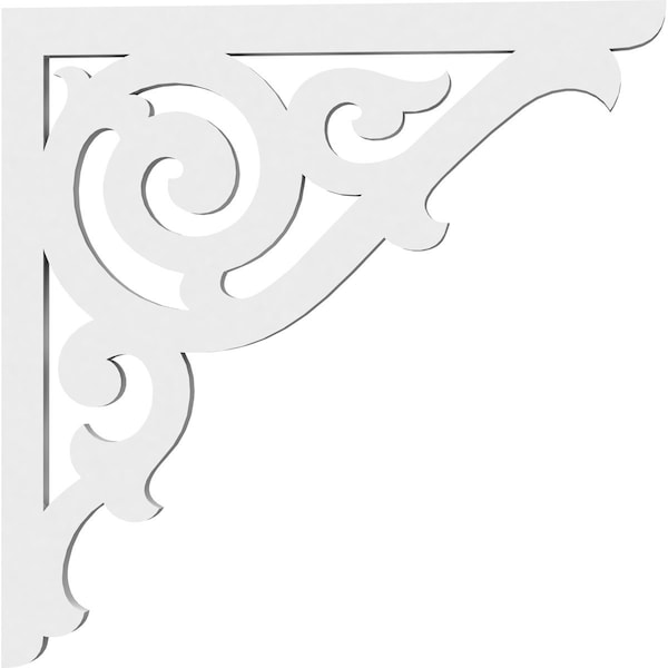 Ekena Millwork Athens Architectural Grade PVC Bracket, 5/8"W X 12"D X 12"H - BKTP01X12X12AT
