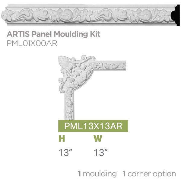 Ekena Millwork 1 7/8"H x 3/4"P x 94 1/2"L, (7 1/4" Repeat), Artis Panel Moulding - PML01X00AR