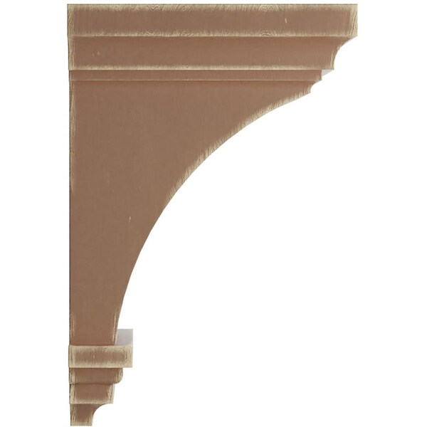 Ekena Millwork 5"W x 5 3/4"D x 10"H Medium Jefferson Wood Vintage Decor Corbel, Weathered Brown - CORWD05X05X10JEBR