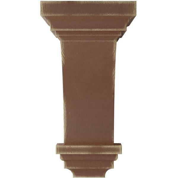 Ekena Millwork 5"W x 5 3/4"D x 10"H Medium Jefferson Wood Vintage Decor Corbel, Weathered Brown - CORWD05X05X10JEBR