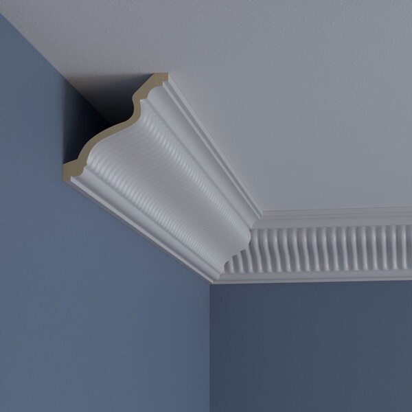 Ekena Millwork 3 7/8"H x 3 7/8"P x 5 1/2"F x 94 1/2"L Carrillo Small Crown Moulding - MLD04X04X05CI