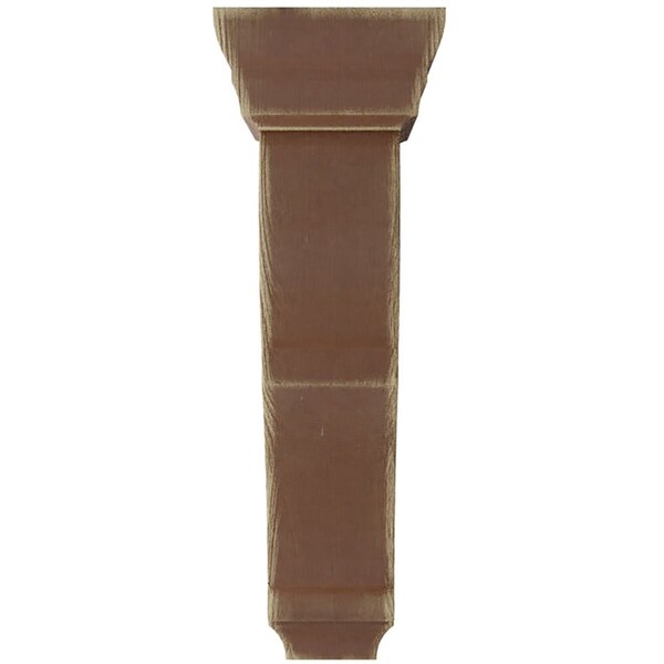 Ekena Millwork 2"W x 4 1/2"D x 8"H Small Rojas Wood Vintage Decor Corbel, Weathered Brown - CORWD02X04X08RJBR