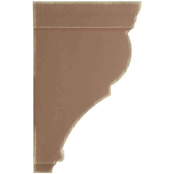 Ekena Millwork 2"W x 4 1/2"D x 8"H Small Rojas Wood Vintage Decor Corbel, Weathered Brown - CORWD02X04X08RJBR