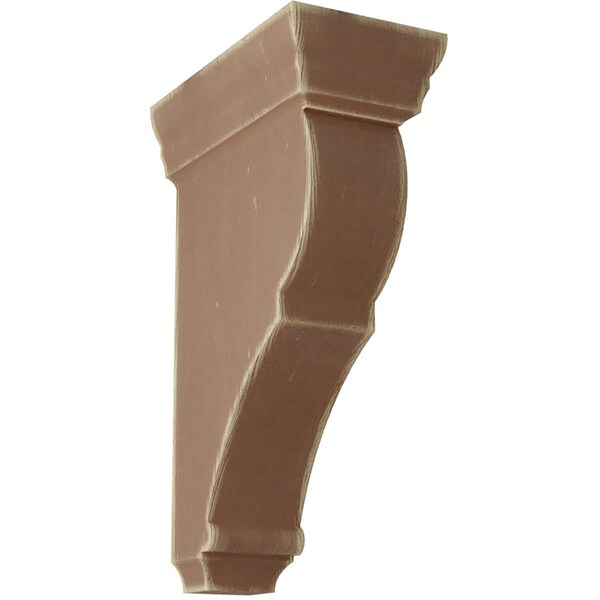 Ekena Millwork 2"W x 4 1/2"D x 8"H Small Rojas Wood Vintage Decor Corbel, Weathered Brown - CORWD02X04X08RJBR