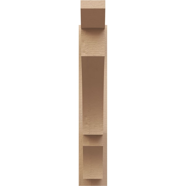 Ekena Millwork 6-in W x 28-in D x 34-in H Balboa Slat Rough Cedar Woodgrain TimberThane Outlooker, Primed Tan - OUTUR060X28X34BOA24RCPR