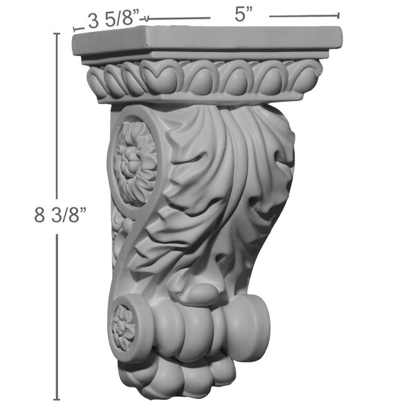 Ekena Millwork 5"W x 3 5/8"D x 8 3/8"H Attica Corbel - COR05X03X08AT