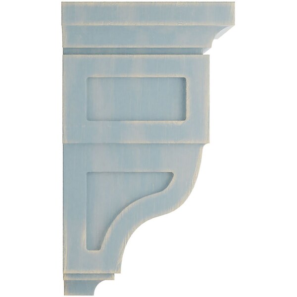 Ekena Millwork 5"W x 5 3/4"D x 10"H Medium Reyes Wood Vintage Decor Corbel, Driftwood Blue - CORWD05X05X10RYBU
