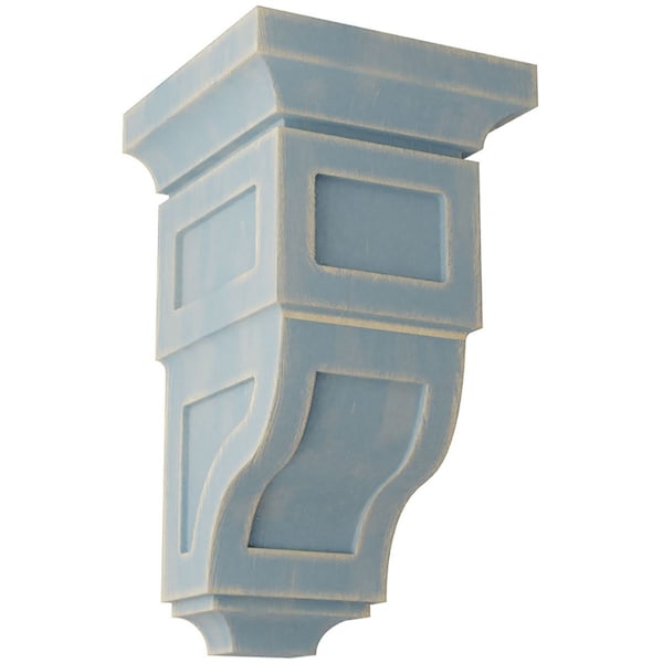 Ekena Millwork 5"W x 5 3/4"D x 10"H Medium Reyes Wood Vintage Decor Corbel, Driftwood Blue - CORWD05X05X10RYBU