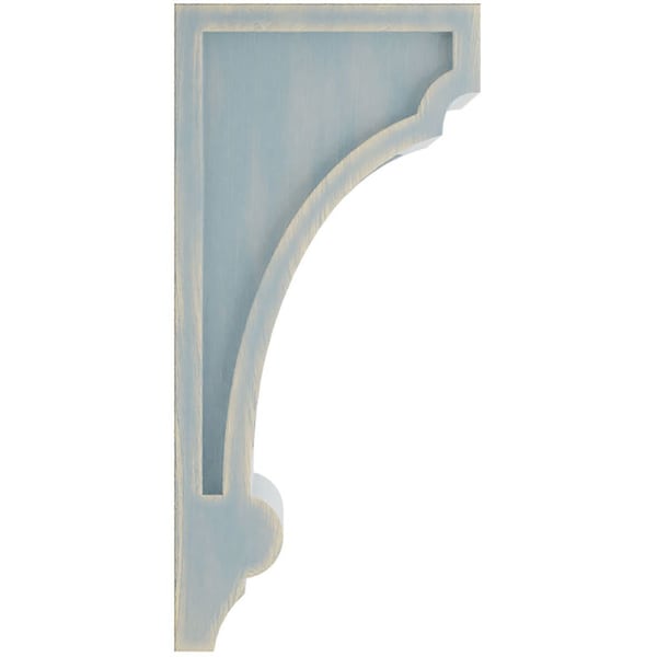 Ekena Millwork 4"W x 5"D x 10"H Diane Recessed Wood Vintage Decor Corbel, Driftwood Blue - CORWD04X05X10DIBU
