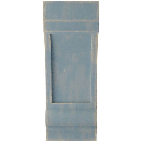 Ekena Millwork 4"W x 5"D x 10"H Diane Recessed Wood Vintage Decor Corbel, Driftwood Blue - CORWD04X05X10DIBU