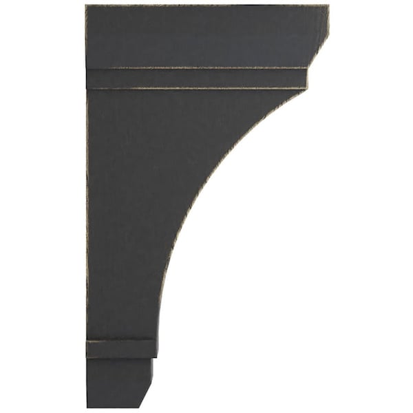 Ekena Millwork 2 1/4"W x 6"D x 10"H Stockport Wood Vintage Decor Bracket, Black - BKTWD02X06X10STBL