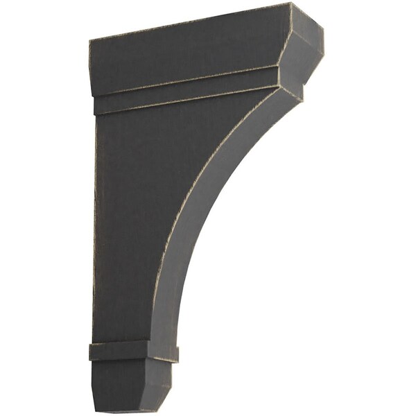 Ekena Millwork 2 1/4"W x 6"D x 10"H Stockport Wood Vintage Decor Bracket, Black - BKTWD02X06X10STBL