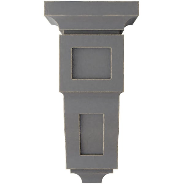 Ekena Millwork 6"W x 6 3/4"D x 12"H Large Reyes Wood Vintage Decor Corbel, Pebble Grey - CORWD06X06X12RYPG