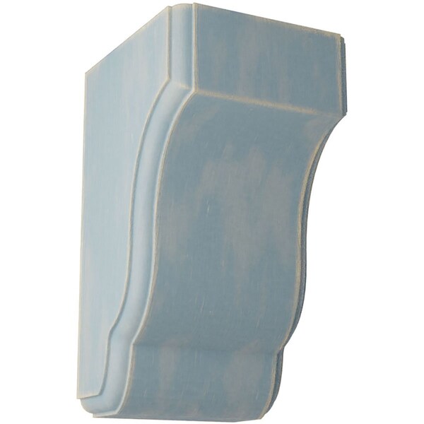 Ekena Millwork 3 1/2"W x 4"D x 6 1/2"H Capistrano Mission Wood Vintage Decor Corbel, Driftwood Blue - CORWD03X04X06CPBU