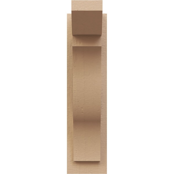 Ekena Millwork 6-in W x 12-in D x 24-in H Funston Slat Rough Cedar Woodgrain TimberThane Outlooker, Primed Tan - OUTUR060X12X24FST24RCPR