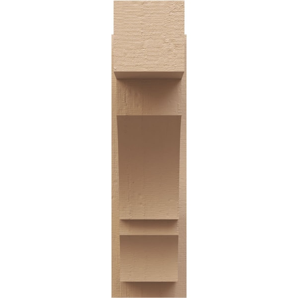 Ekena Millwork 8-in W x 20-in D x 28-in H Balboa Block Rough Cedar Woodgrain TimberThane Outlooker, Primed Tan - OUTUR080X20X28BOA44RCPR
