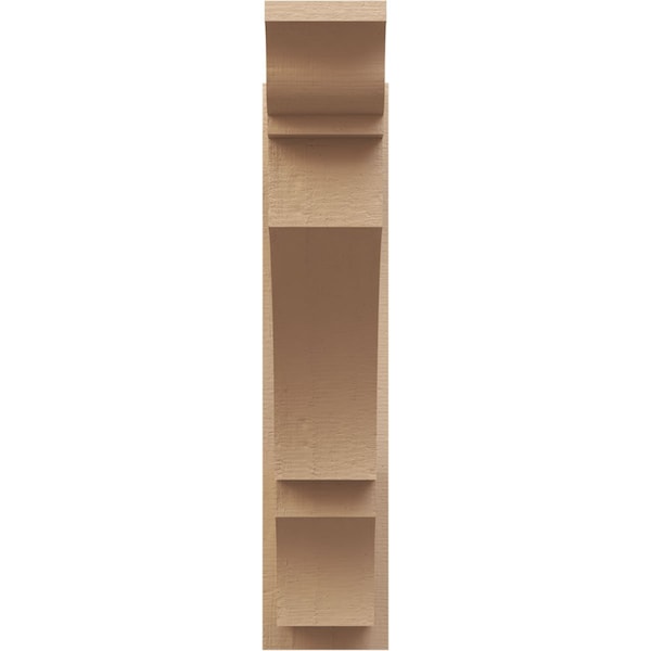 Ekena Millwork 8-in W x 28-in D x 36-in H Balboa Trad Rough Cedar Woodgrain TimberThane Outlooker, Primed Tan - OUTUR080X28X36BOA04RCPR