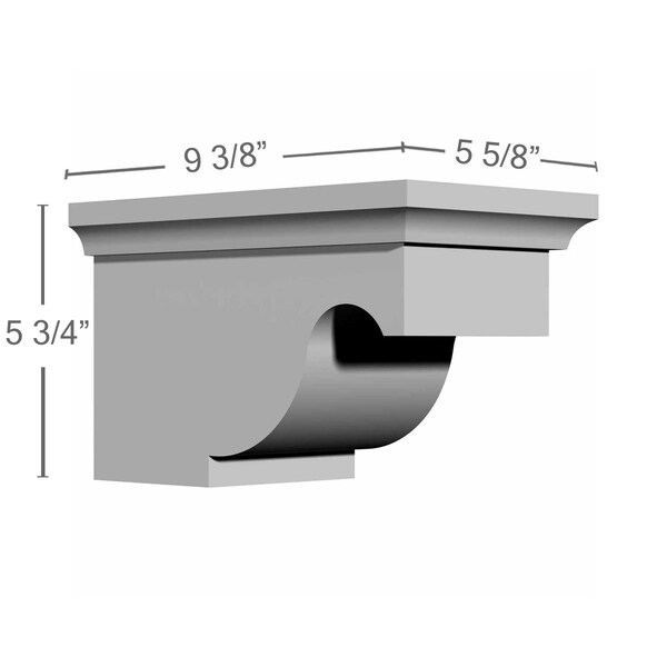 Ekena Millwork 5 5/8"W x 9 3/8"D x 5 3/4"H Dublin Bracket - BKT09X05X05DU